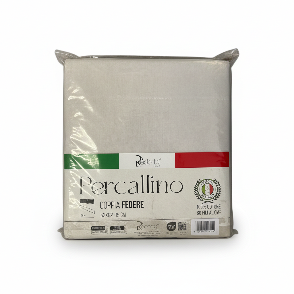 Percallino – Coppia Federe in Cotone