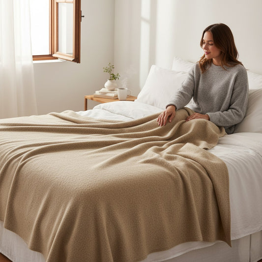 Coperta Bouclé – Colore Beige/Sabbia | Morbida e Calda