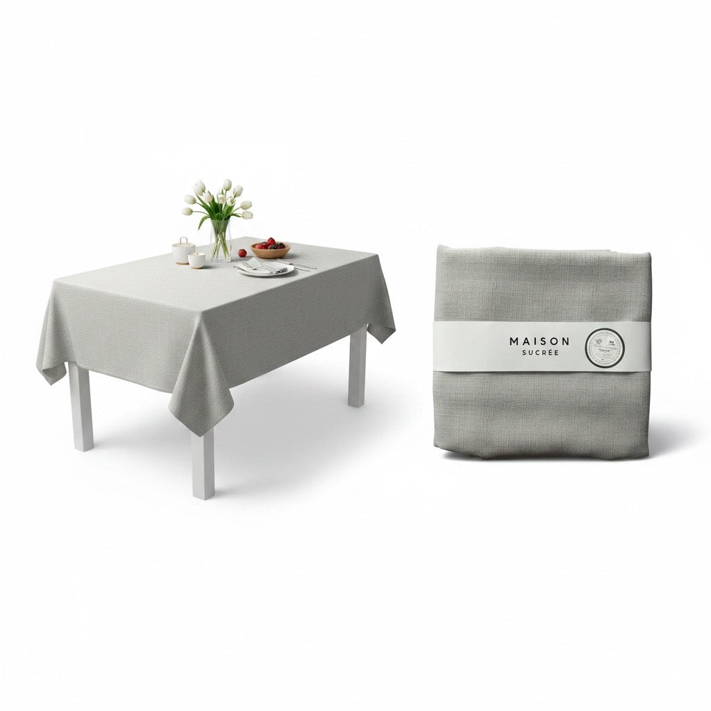 Tovaglia Rettangolare Korin MAISON SUCRÉE Grigio Perla 155x180