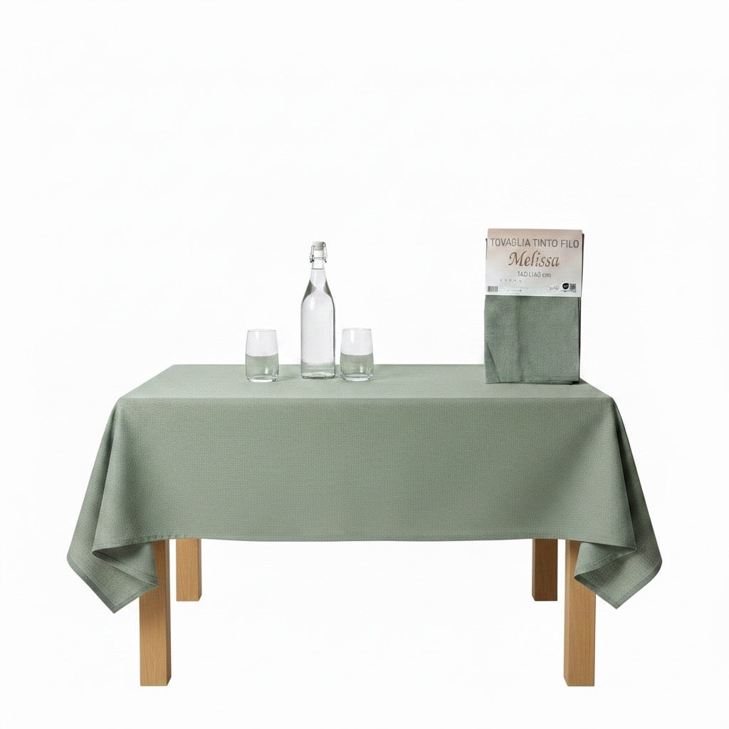 Tovaglia Melissa Tinto Filo Verde Salvia 140x140