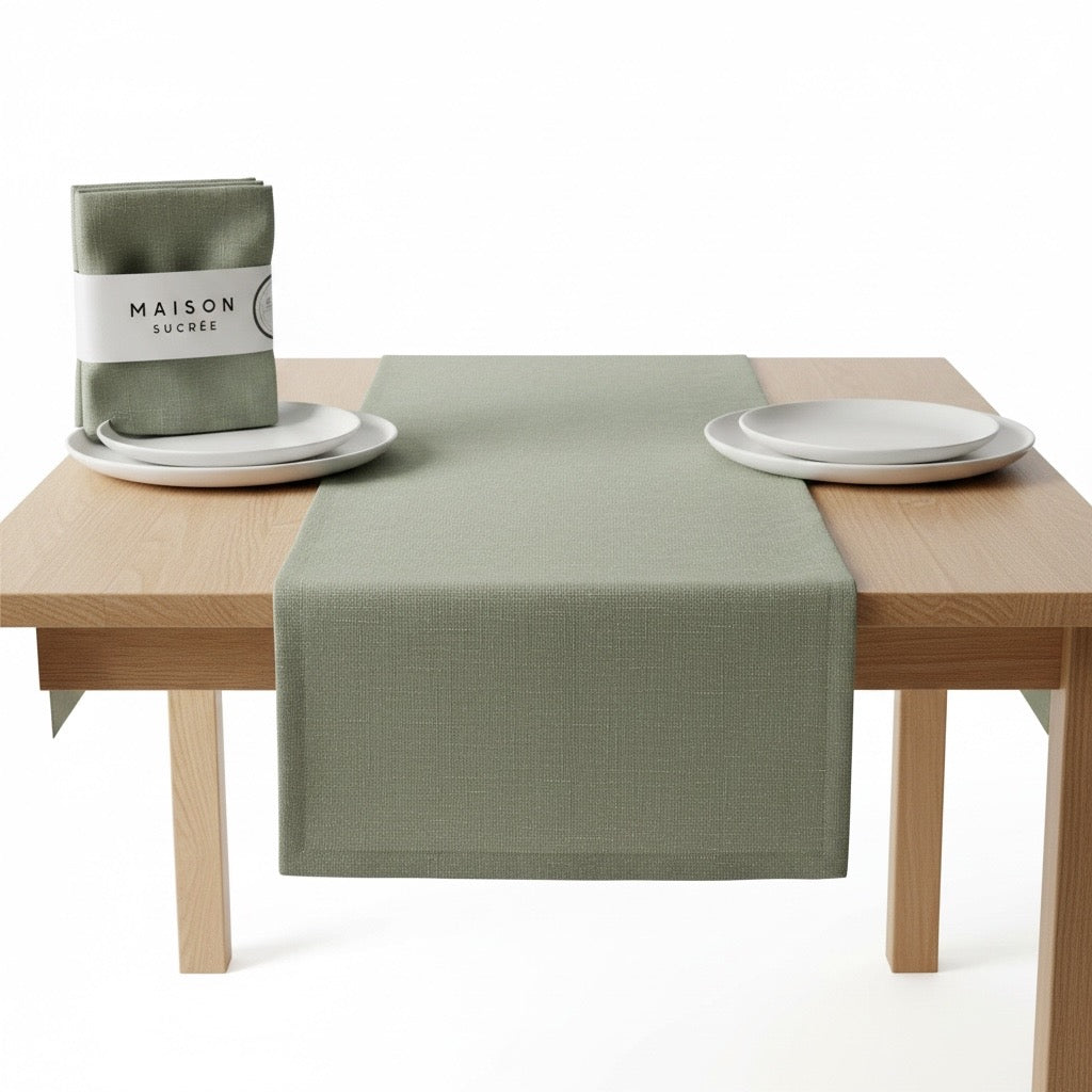 Runner Korin MAISON SUCRÉE Verde Salvia 45x150