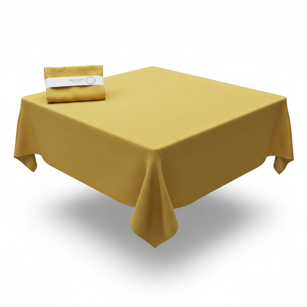 Tovaglia Korin MAISON SUCRÉE Giallo Ocra 155x155
