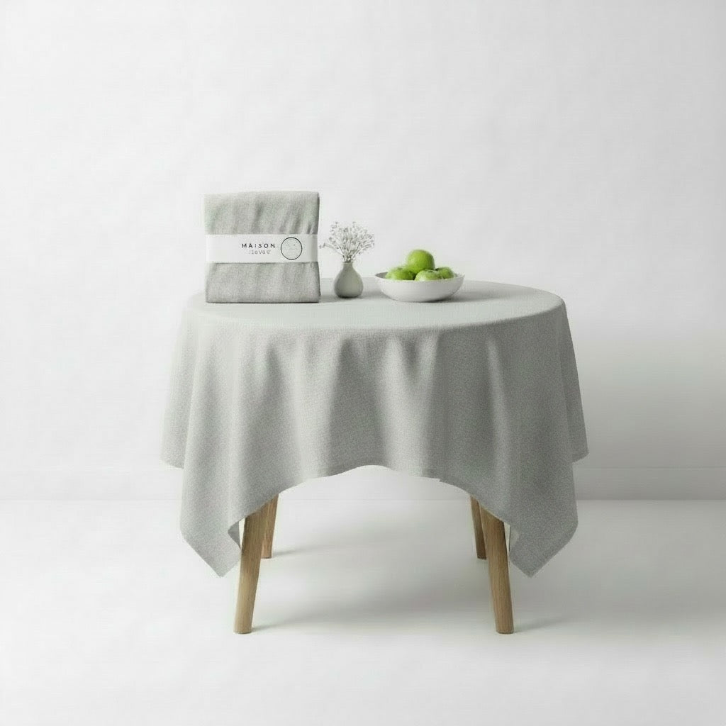 Tovaglia Tonda Korin MAISON SUCRÉE Grigio Perla diametro 155 cm