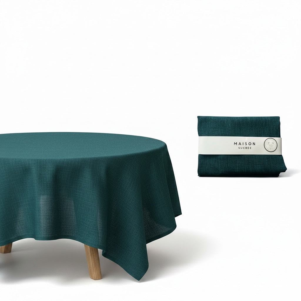 Tovaglia Tonda Korin MAISON SUCRÉE Verde Ottanio diametro 155 cm