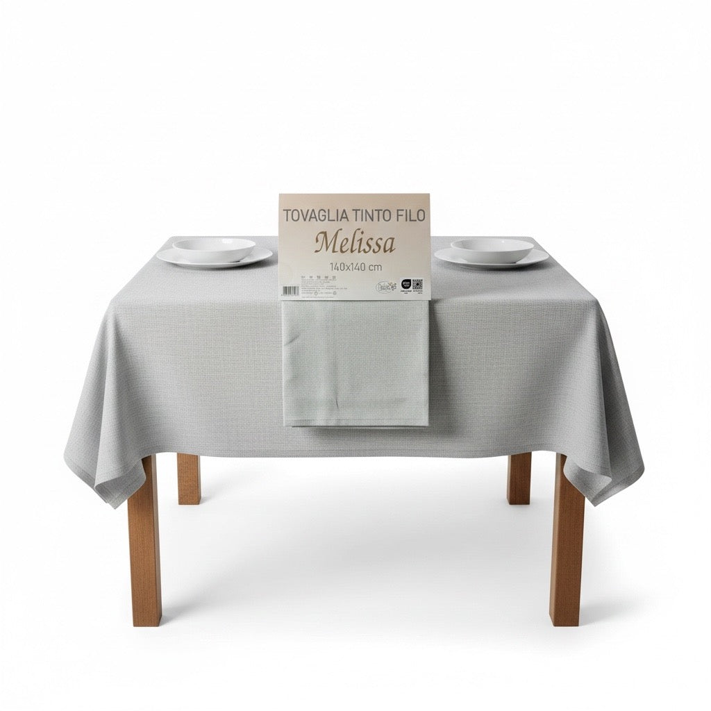 Tovaglia Melissa Tinto Filo Grigio Perla 140x140
