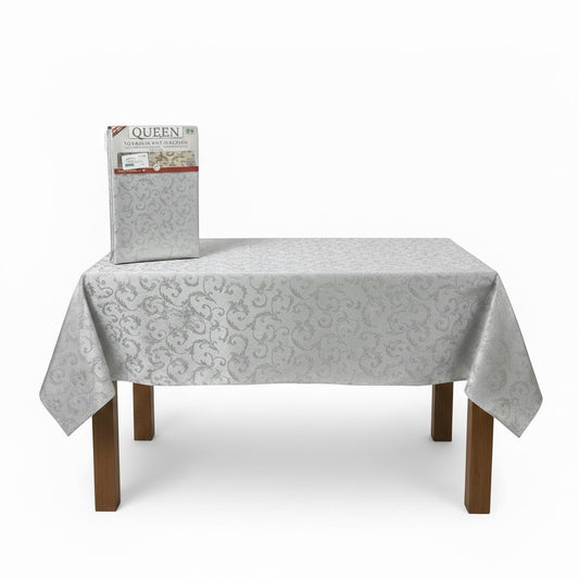 Tovaglia QUEEN Jacquard Antimacchia Argento 140x140